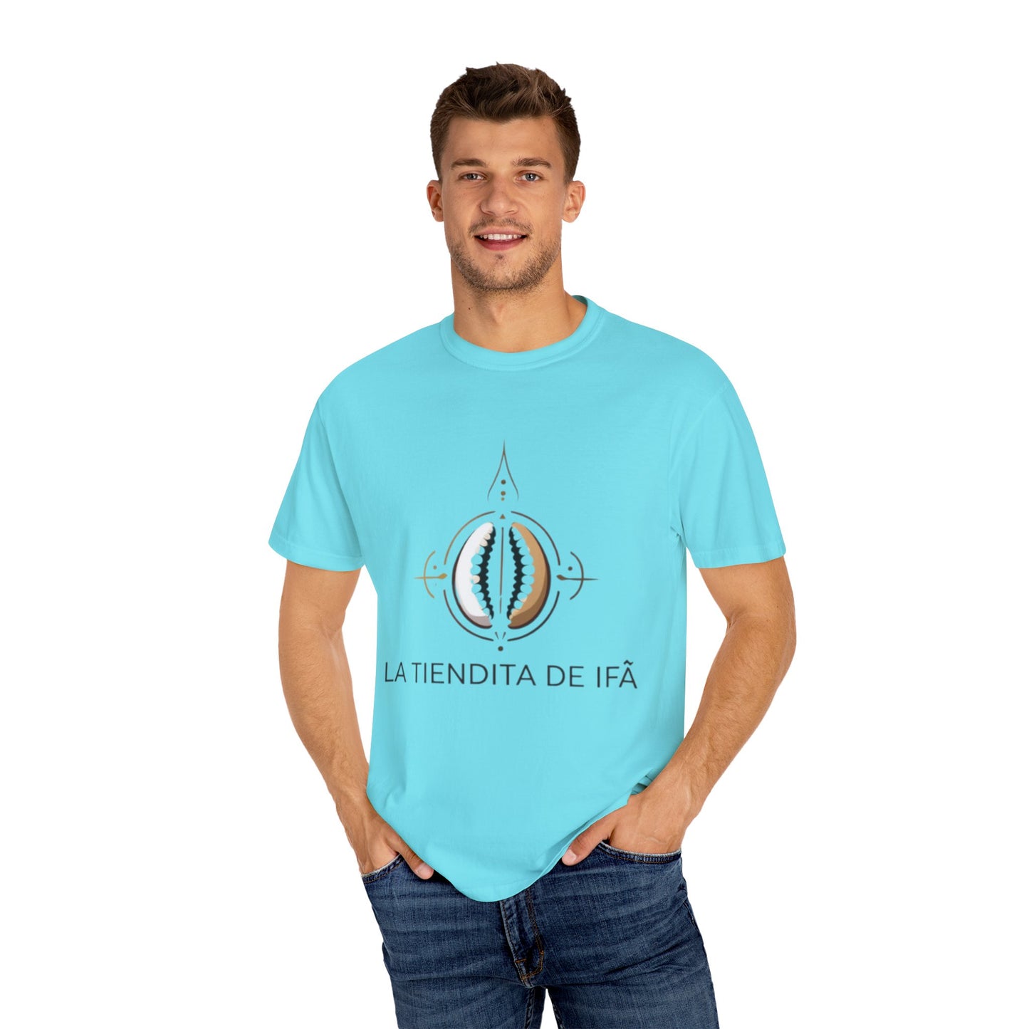 Cultural Symbol Unisex Garment-Dyed T-Shirt - ‘La Tiendita de Ifá’ Design