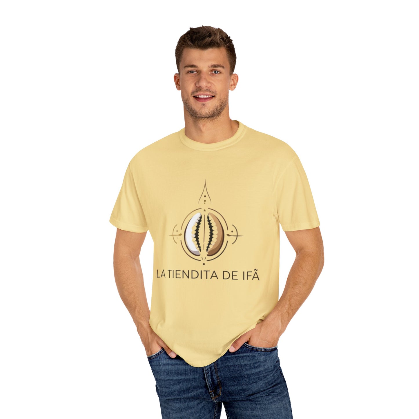 Cultural Symbol Unisex Garment-Dyed T-Shirt - ‘La Tiendita de Ifá’ Design