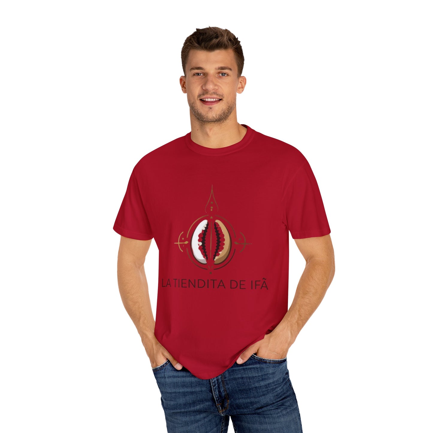 Cultural Symbol Unisex Garment-Dyed T-Shirt - ‘La Tiendita de Ifá’ Design