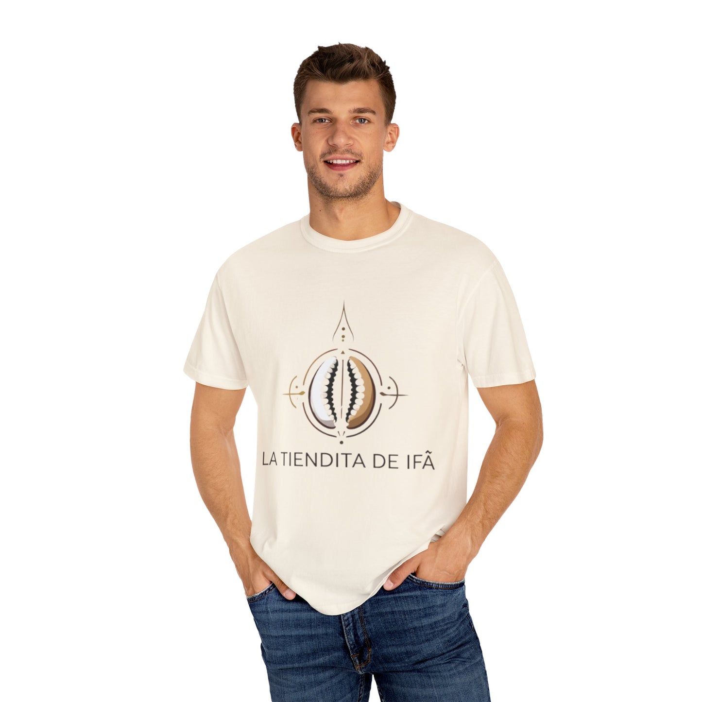 Cultural Symbol Unisex Garment-Dyed T-Shirt - ‘La Tiendita de Ifá’ Design