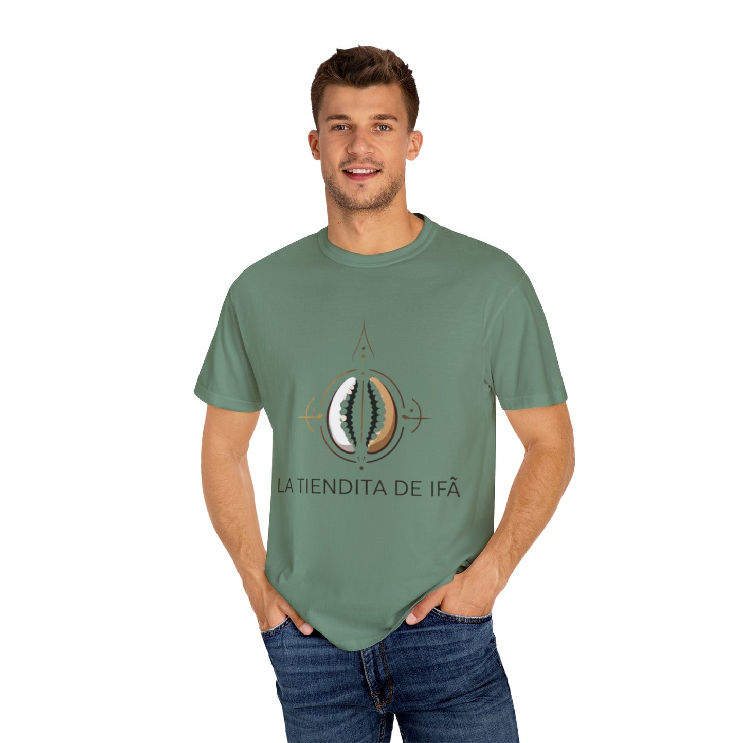 Cultural Symbol Unisex Garment-Dyed T-Shirt - ‘La Tiendita de Ifá’ Design