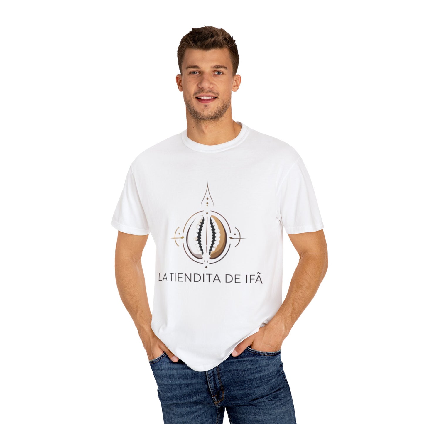 Cultural Symbol Unisex Garment-Dyed T-Shirt - ‘La Tiendita de Ifá’ Design